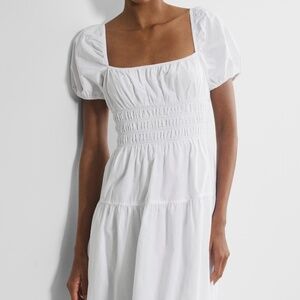 Aritzia Wilfred White Allegoria Poplin Midi Dress NWT